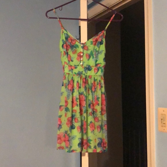 Hollister Dresses Green Floral Dress Poshmark